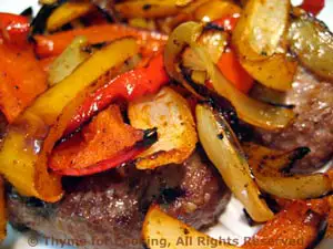 Grilled Burgers with Onion and Pepper