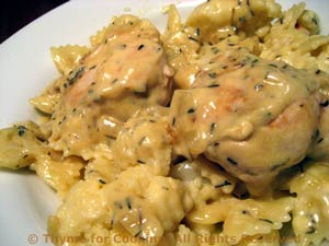Chicken and Cauliflower in Mustard Sauce with Pasta