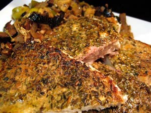 Grilled Swordfish with Olive Shallot Relish