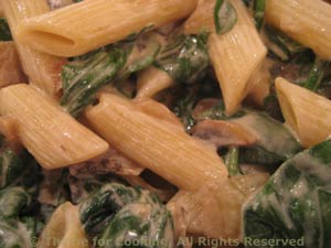 Pasta with Fresh Spinach and Chevre