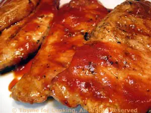 Grilled Pork Chops with Ginger Barbecue Sauce