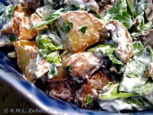 Potato Salad with Mushrooms and Chevre