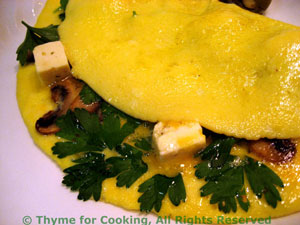 Omelet with Parsley, Mushrooms and Feta