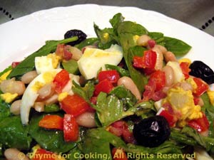 Spinach, White Bean and Red Pepper Salad