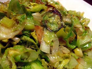 Sautéed Shredded Brussels Sprouts with Leek